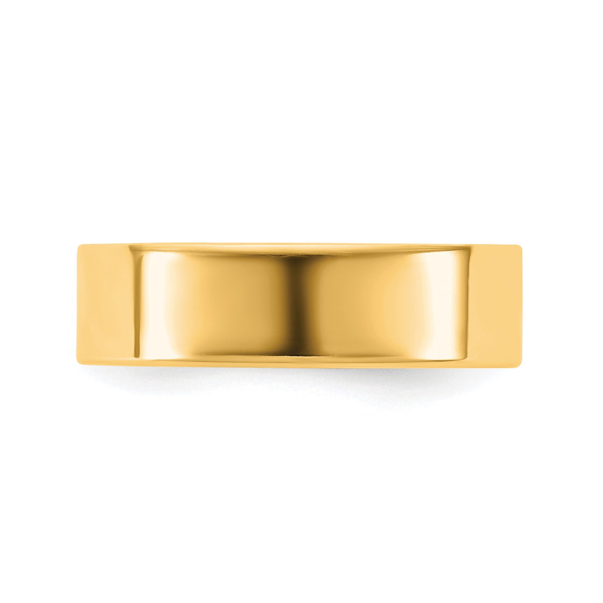 14k Yellow Gold Flat, Lightweight wedding band ring detail view