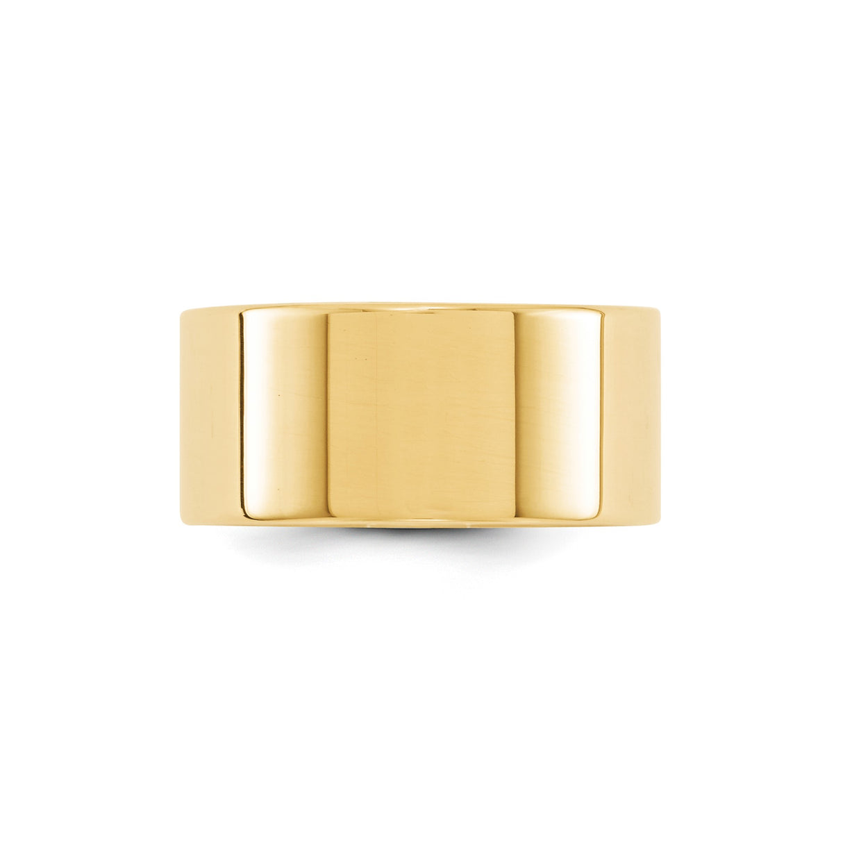 14k Yellow Gold Flat, Lightweight wedding band ring alternate angle