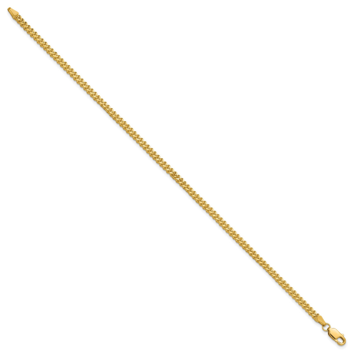 14K Yellow Gold 2 mm Franco Chain Bracelet, Polished