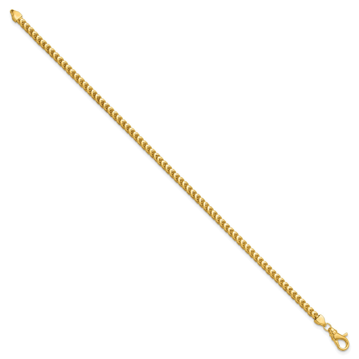 14K Yellow Gold 3 mm Franco Chain Bracelet, Polished