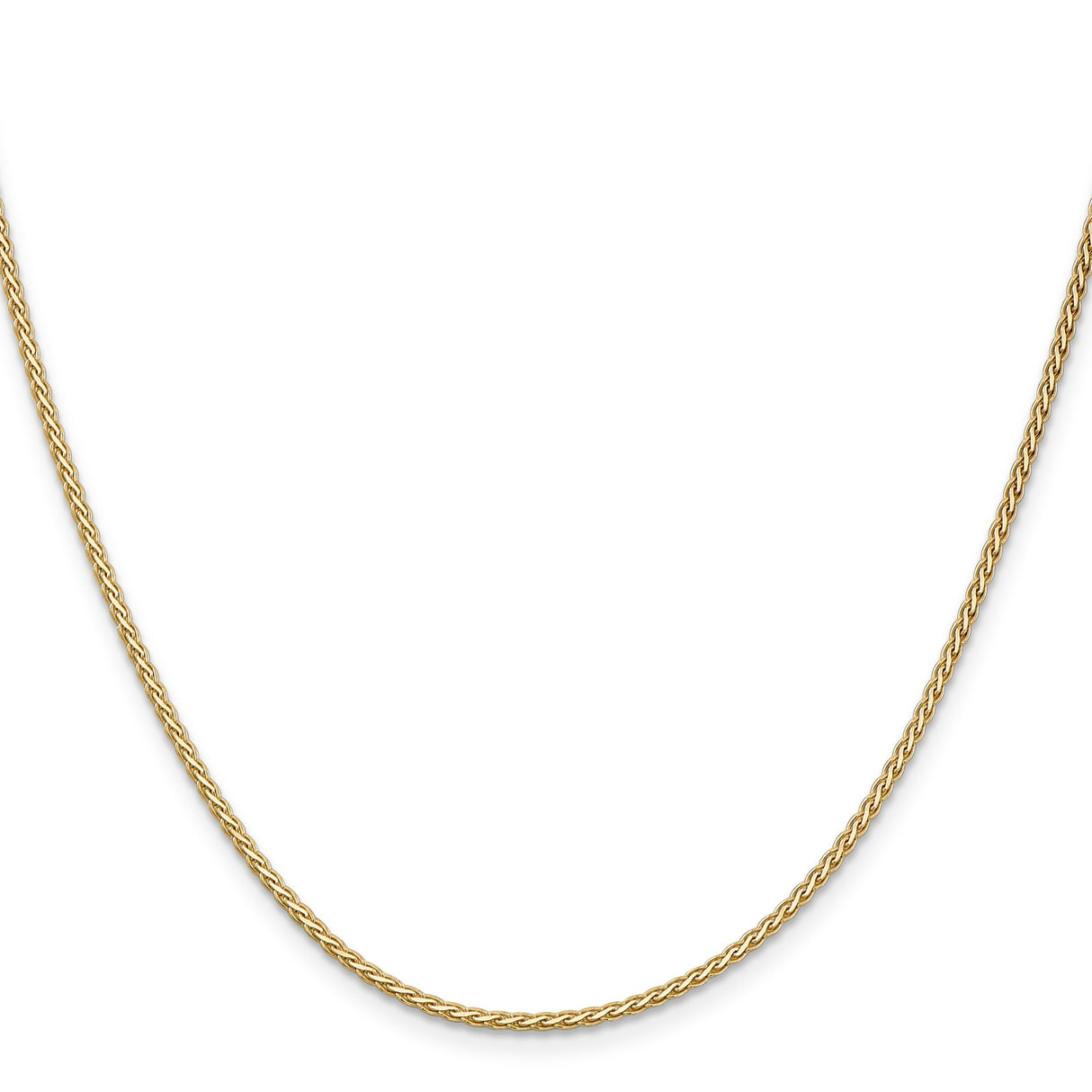 14K Yellow Gold 1.9 mm Polished Chain Necklace, Solid