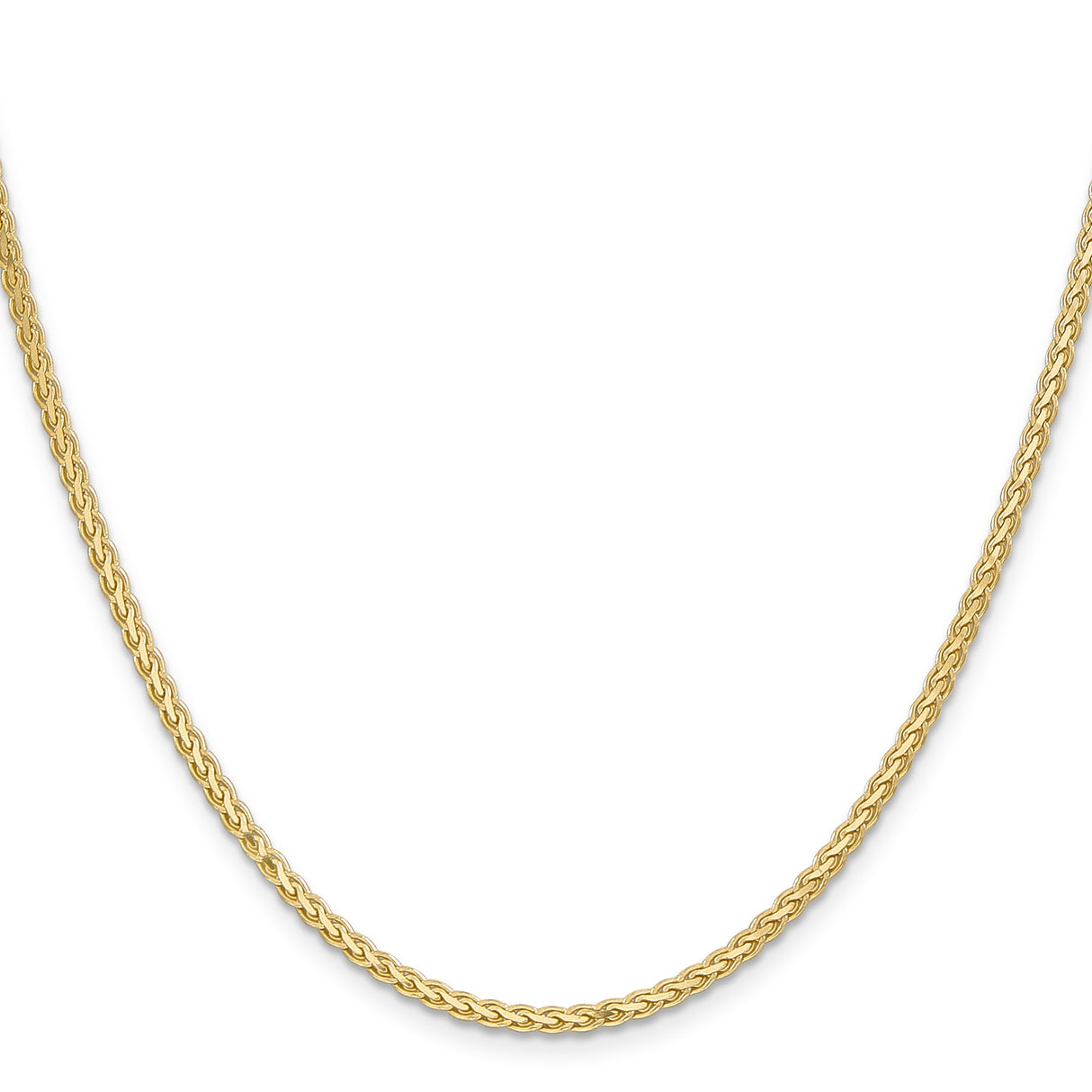 14K Yellow Gold 2.3 mm Polished Chain Necklace, Solid
