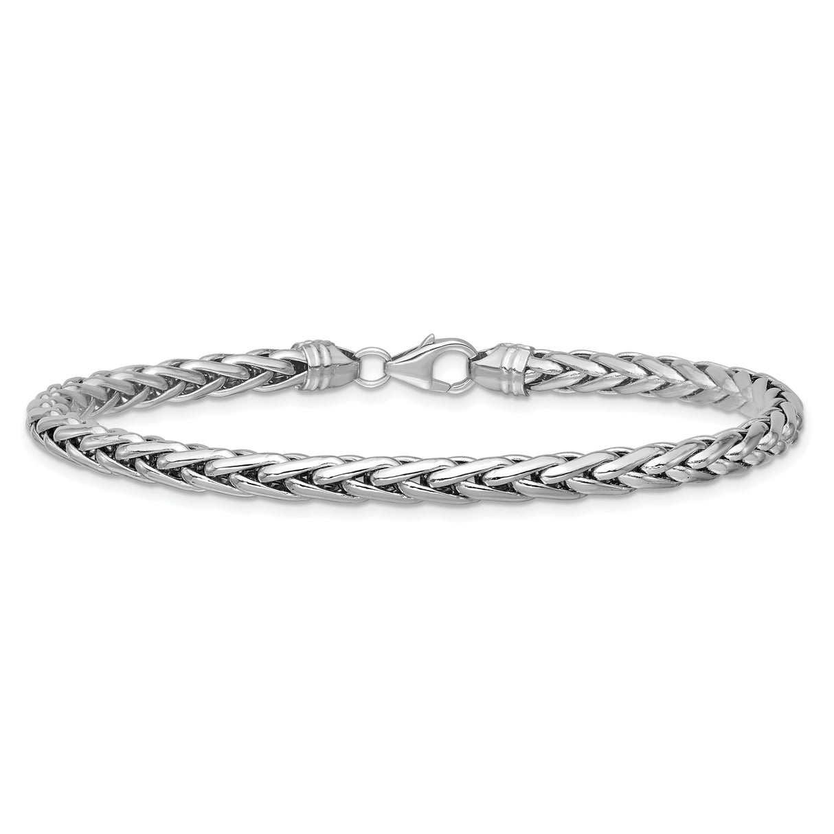 14K White Gold 5 mm Polished Chain Bracelet alternate angle
