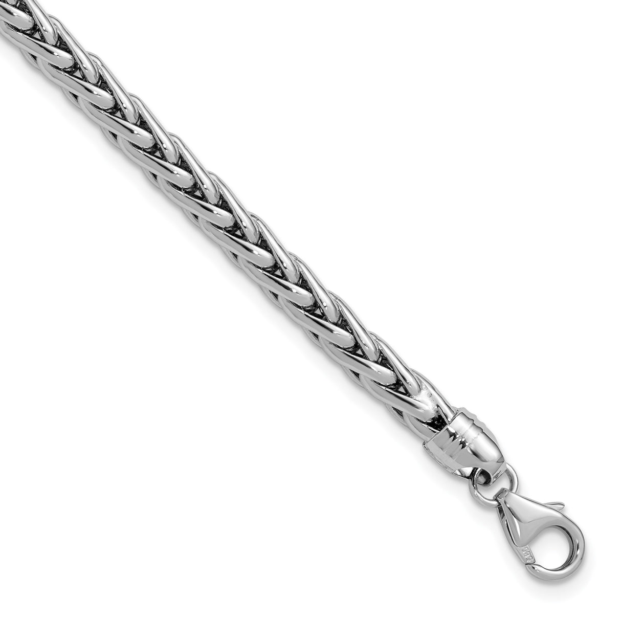 14K White Gold 5 mm Polished Chain Bracelet detail view