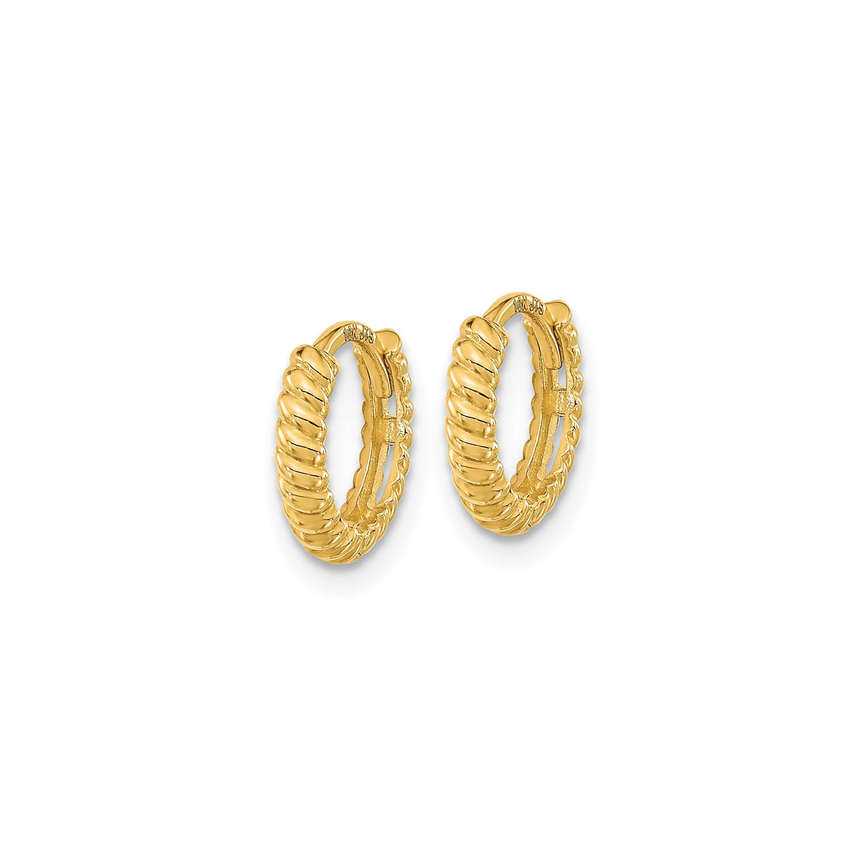 14k Yellow Gold Twisted Rope Hoop Earrings, Polished Finish, Lightweight Classic Style
