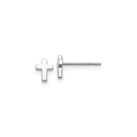 14k White Gold Cross Pendant, Minimalist Modern Design for Men and Women