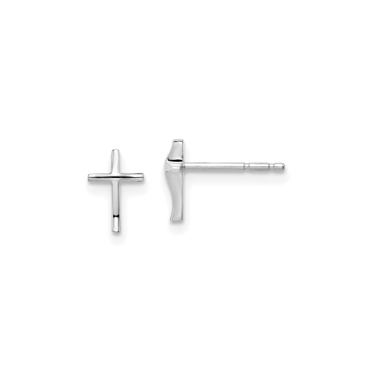 14k White Gold Cross Pendant, Minimalist Modern Design for Men and Women