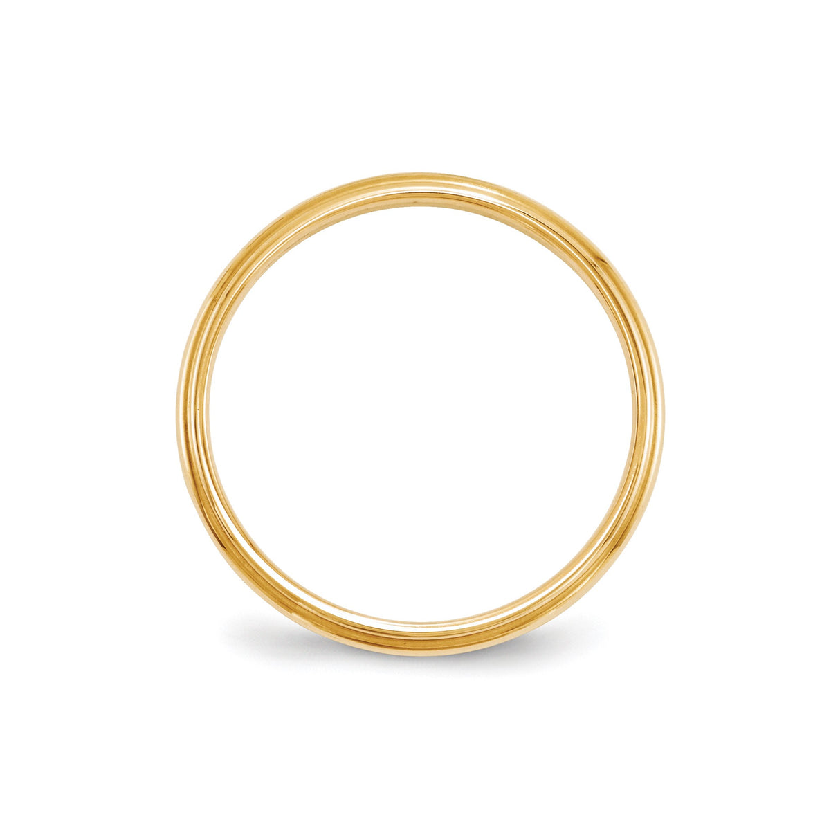 14k Yellow Gold Domed wedding band ring alternate angle
