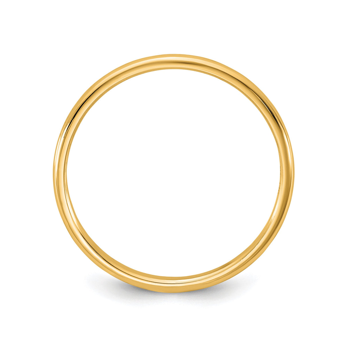 10k Yellow Gold Domed, Lightweight wedding band ring alternate angle
