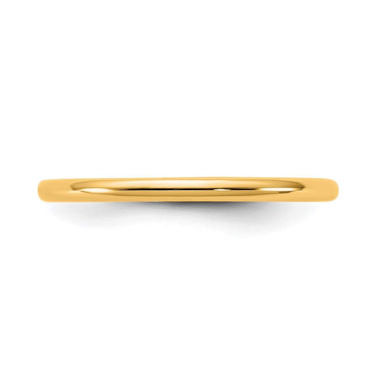 14k Yellow Gold Domed, Lightweight wedding band ring detail view