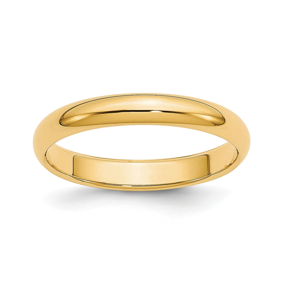 14k Yellow Gold Domed, Lightweight wedding band ring