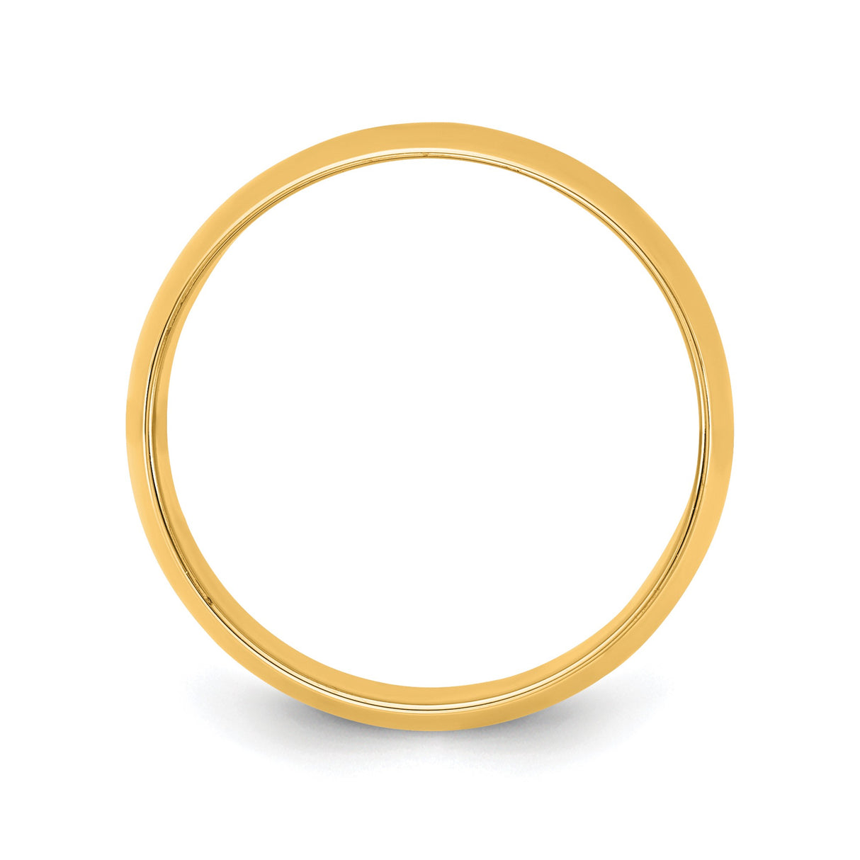 10k Yellow Gold Domed, Lightweight wedding band ring alternate angle