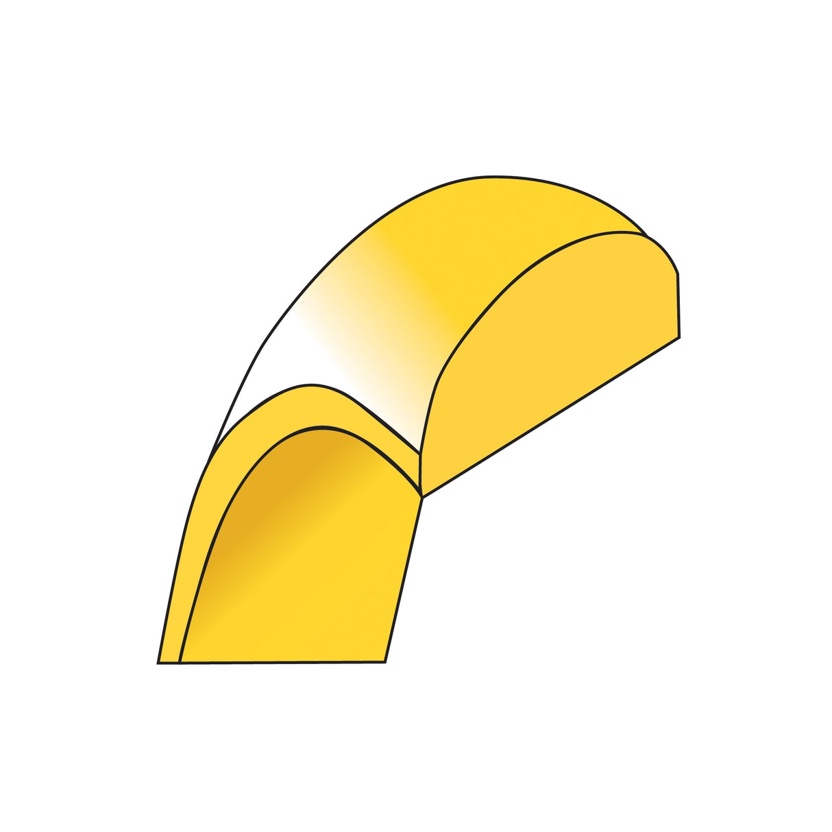 10k Yellow Gold Domed, Lightweight wedding band ring detail view