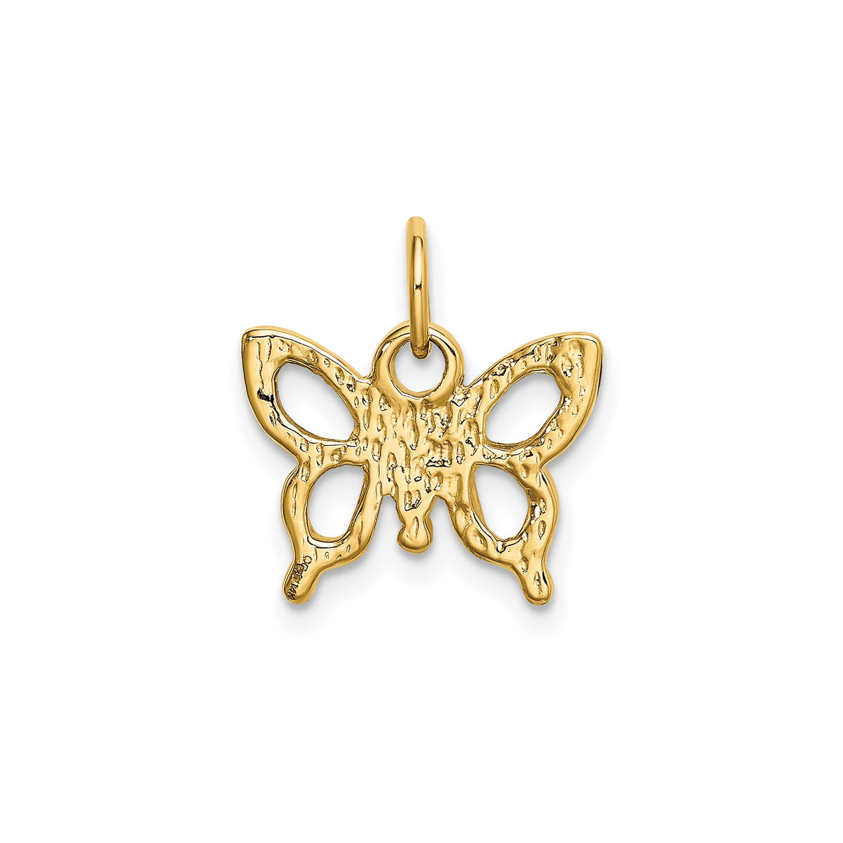 14k Yellow Gold Butterfly Pendant with Openwork Design, Nature Inspired Minimalist Jewelry