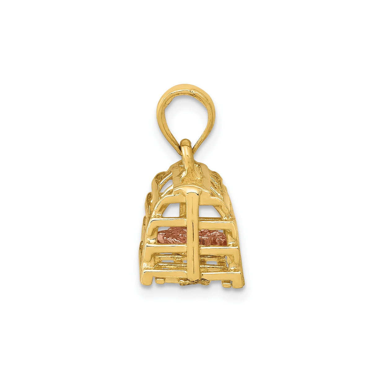 14k Two-Tone Gold Baseball Dugout Pendant with Rose Gold Glove and Ball Detail