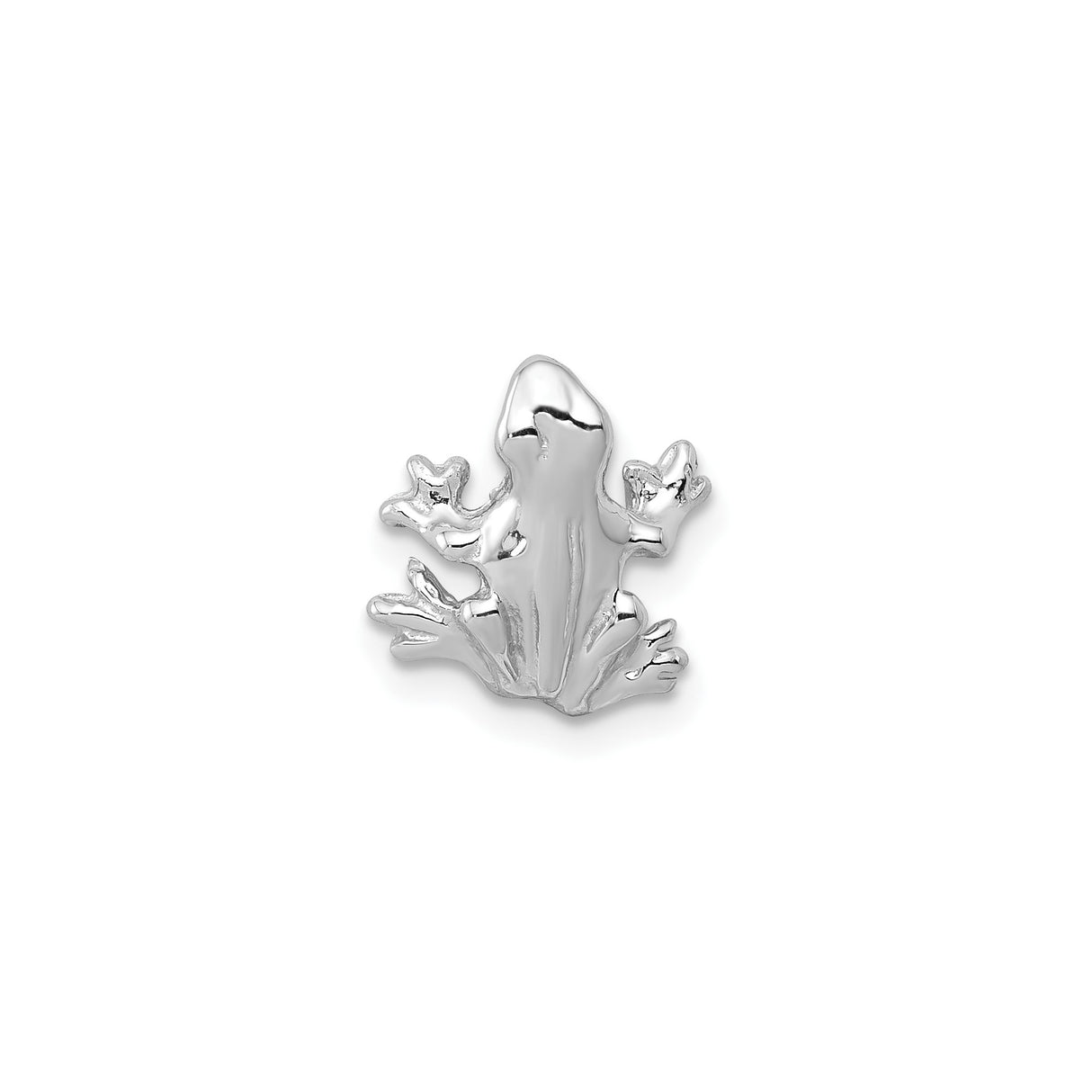 14k White Gold Frog Charm Pendant with Detailed 3D Design, Nature-Inspired Animal Jewelry