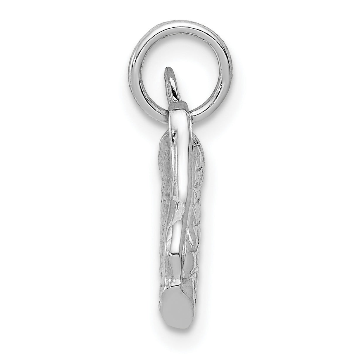 Solid 3-D Golf Bag With Clubs Charm Pendant in Real 14k White Gold