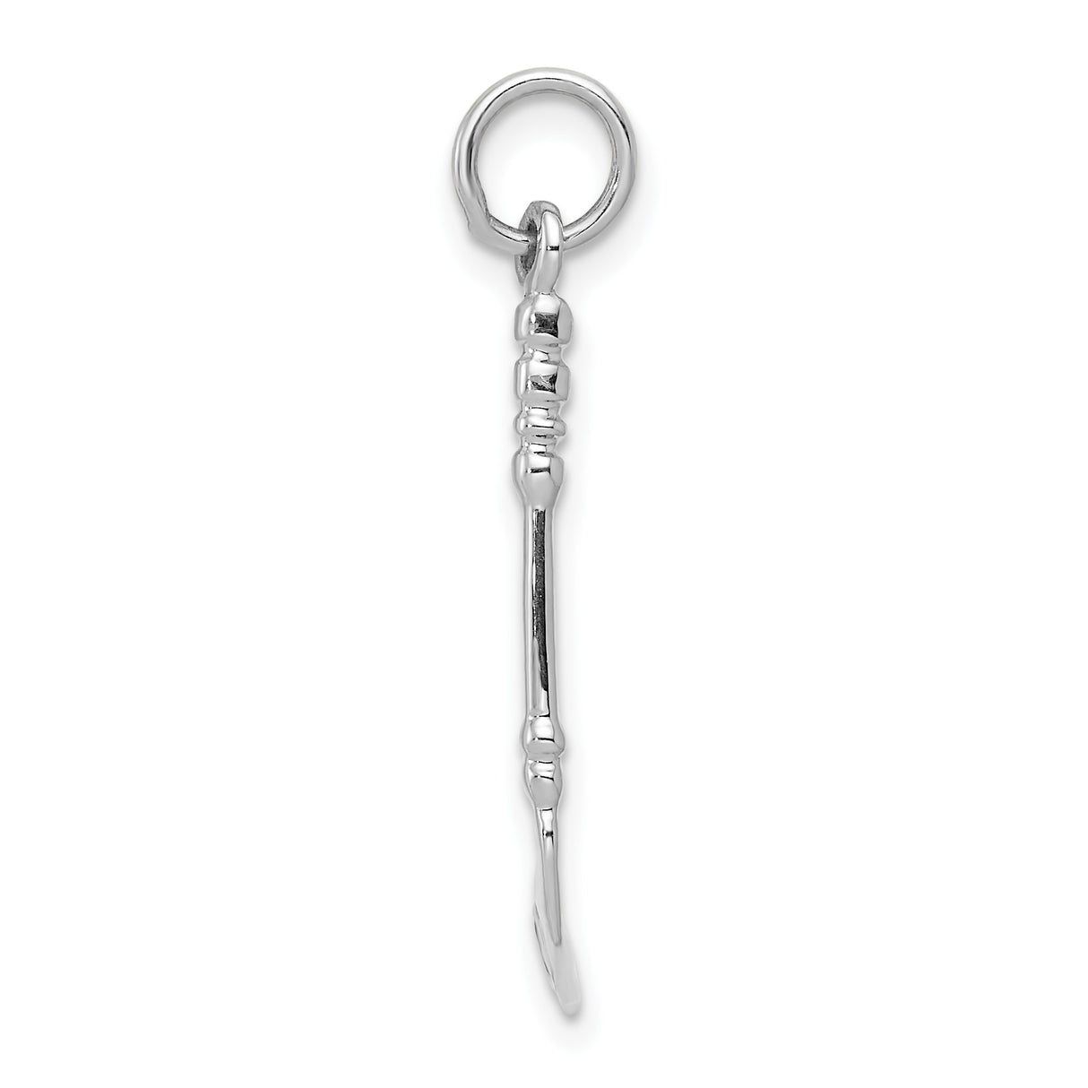 14k White Gold Hockey Stick with Puck Pendant, Unisex Sports Jewelry for Ice Hockey Fans