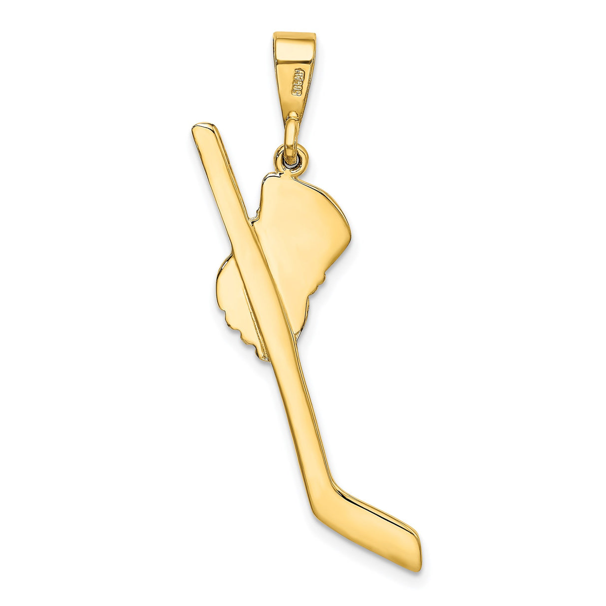 14k Two-Tone Gold Hockey Pendant with Realistic Glove and Stick Design