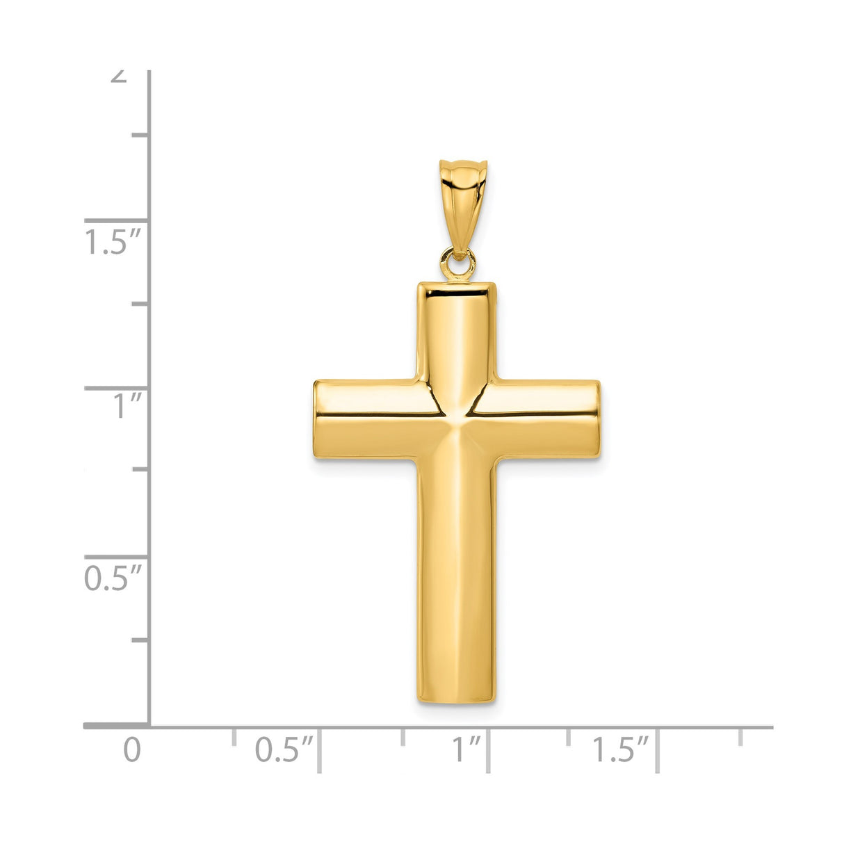 14k Yellow Gold Cross Pendant with Sleek Lines and Polished Finish for Men and Women