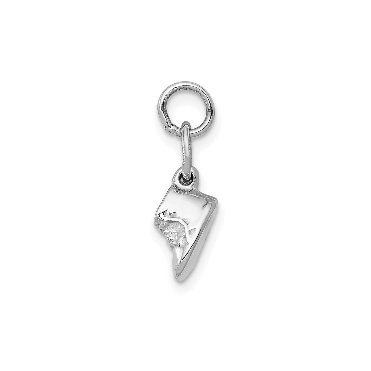 14k White Gold Baby Shoes Charm Pendant, Symbol of New Life and Motherhood