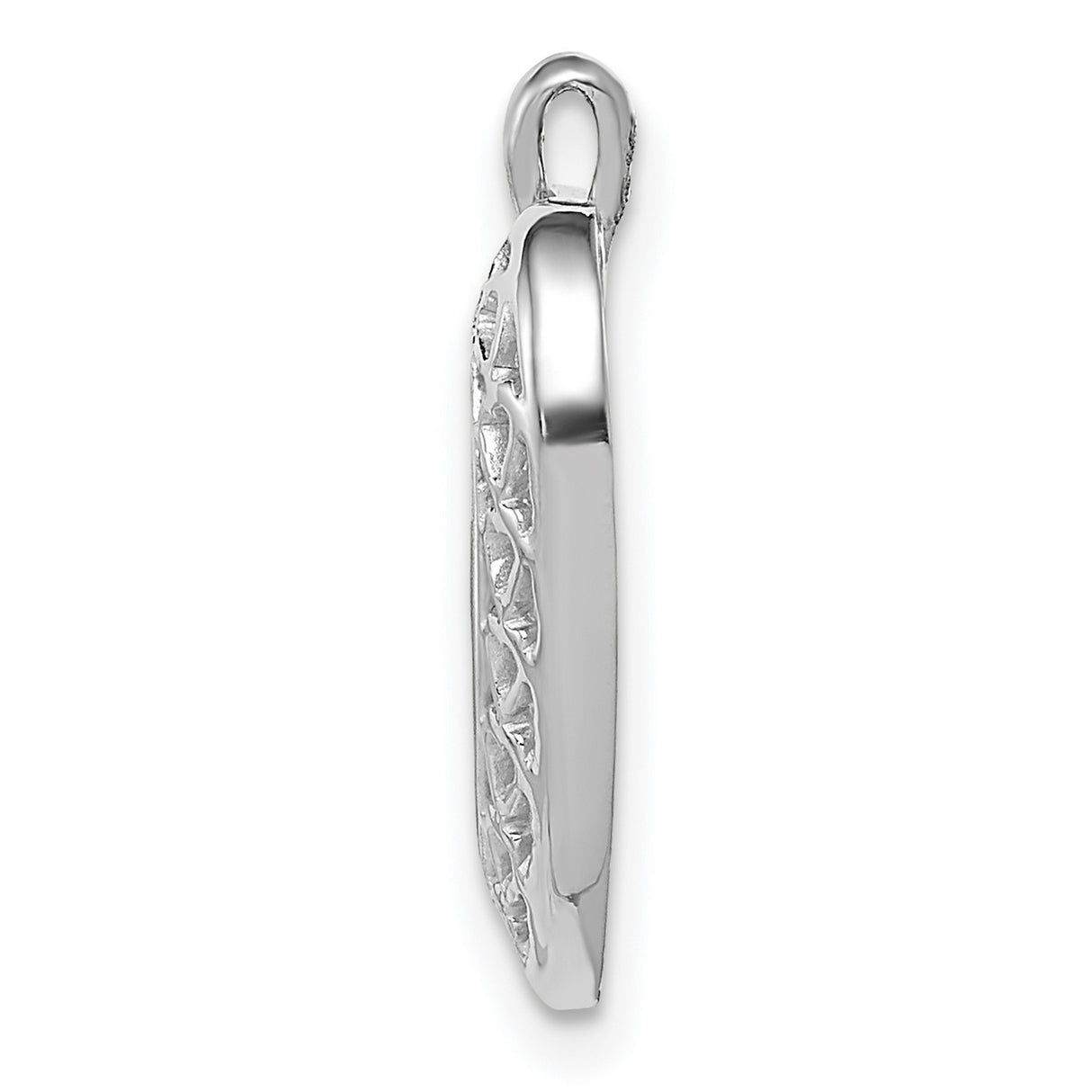Heart Charm Pendant in Real 14k White Gold