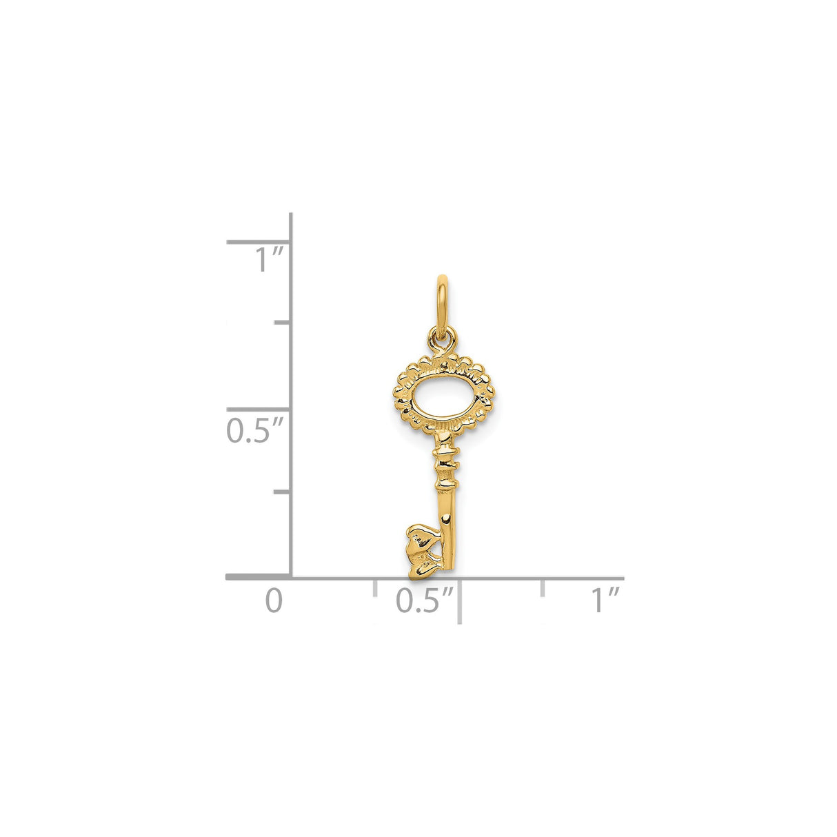 14k Yellow Gold Key Pendant, Vintage Skeleton Key Charm, Dainty Symbolic Jewelry for Women