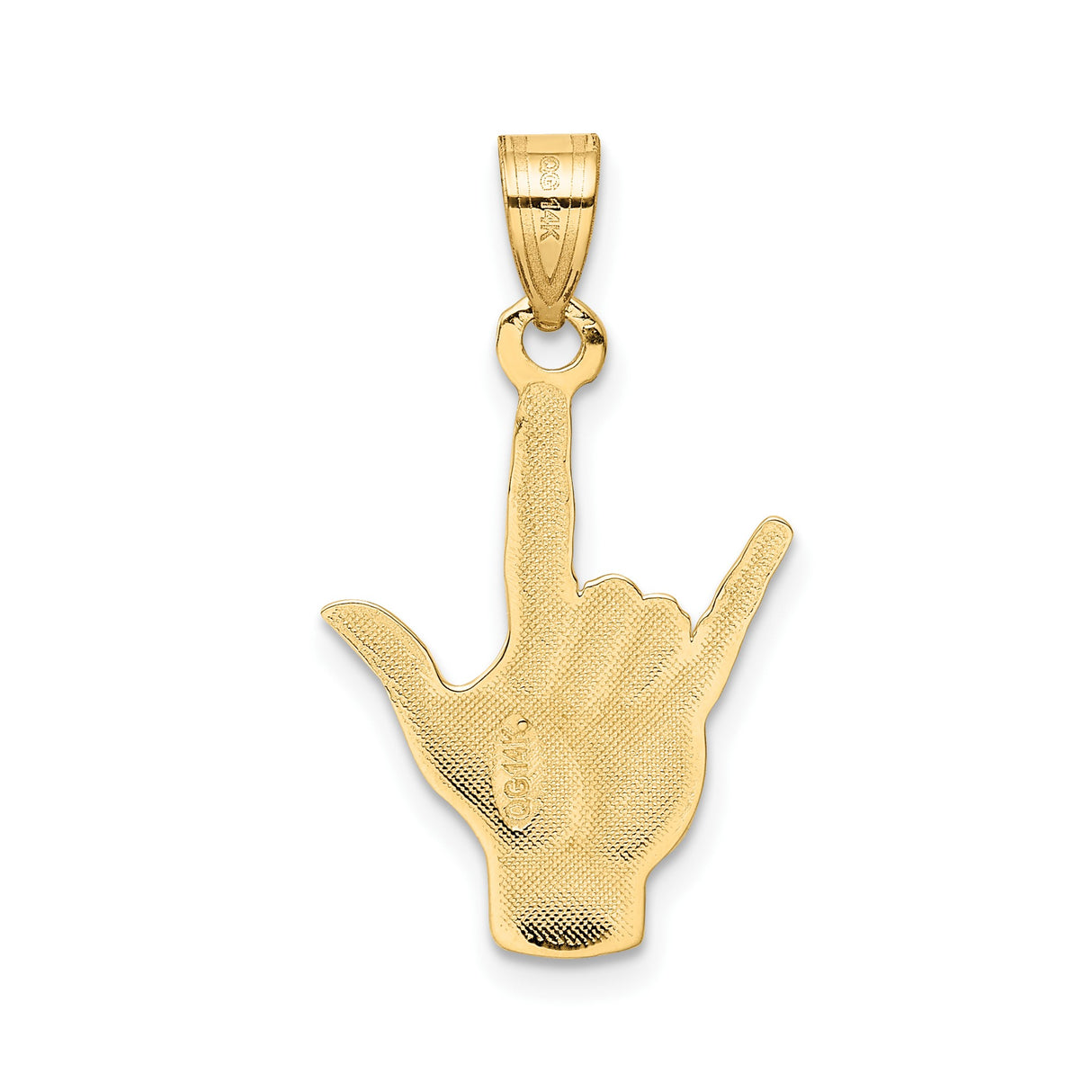 14k Yellow Gold ASL I Love You Hand Pendant, Sign Language Symbol of Love and Inclusivity
