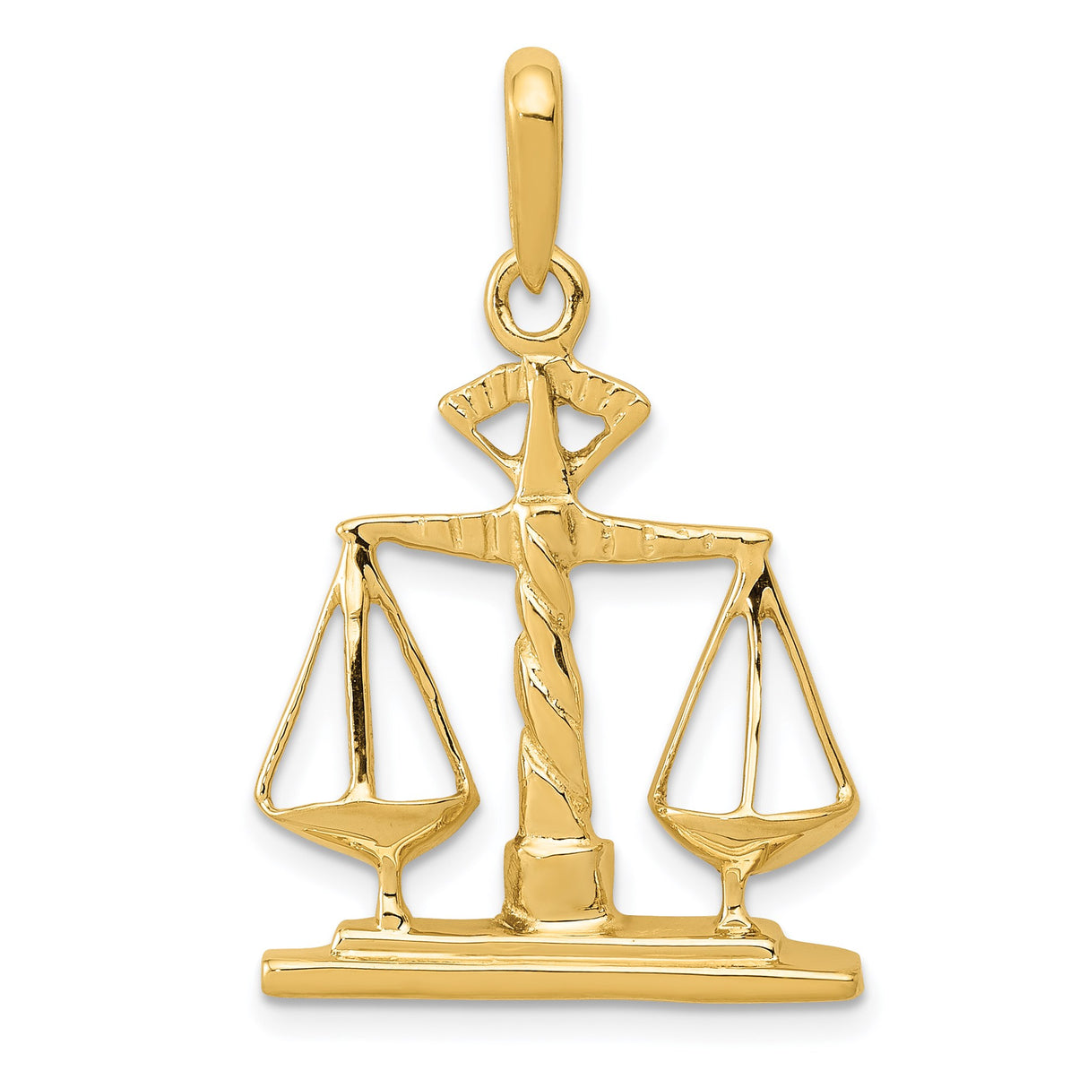 14k Yellow Gold Scales of Justice Pendant, Balance Scale Charm, Legal Ethics Symbol