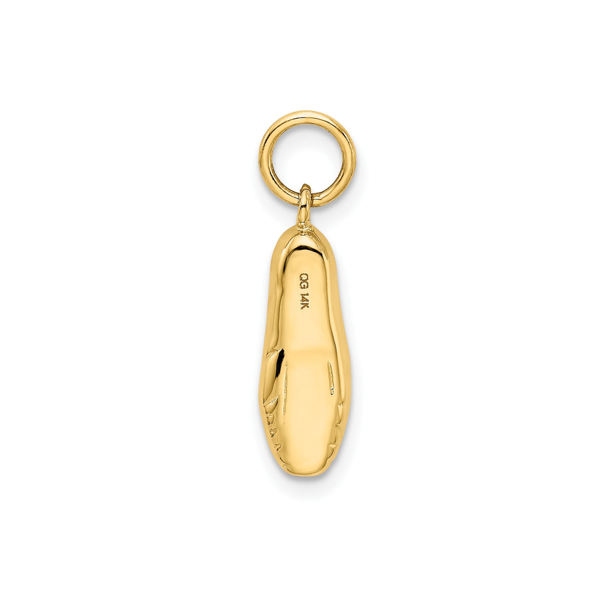 14k Yellow Gold Ballet Slipper Pendant, Dainty Dance Charm for Women
