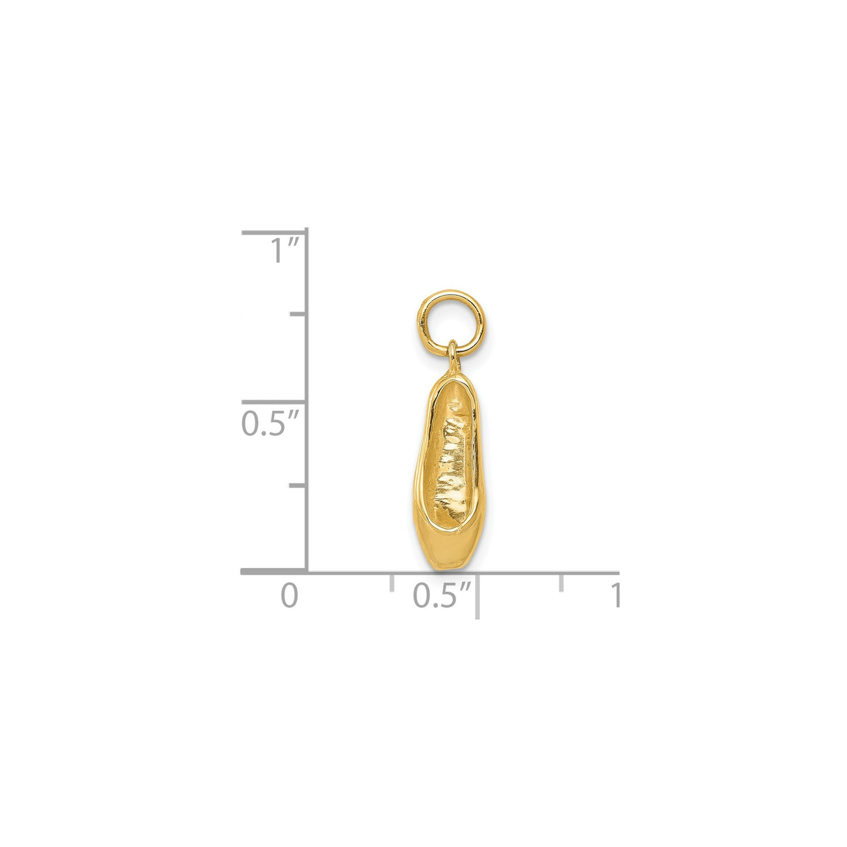 14k Yellow Gold Ballet Slipper Pendant, Dainty Dance Charm for Women