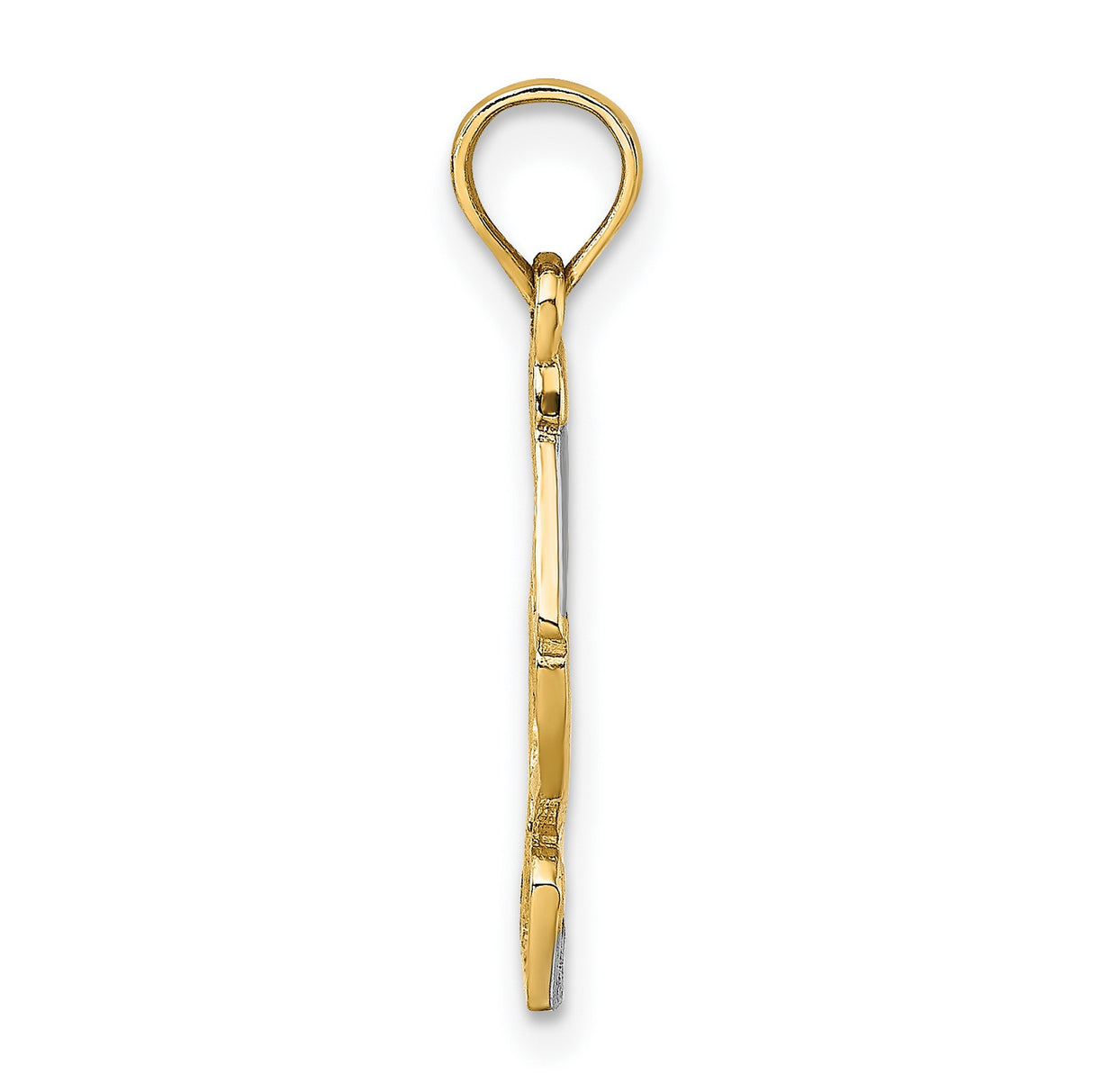 14k Multi-Tone Gold Pelican Pendant, Coastal Bird on Post, Nautical Jewelry for Men and Women