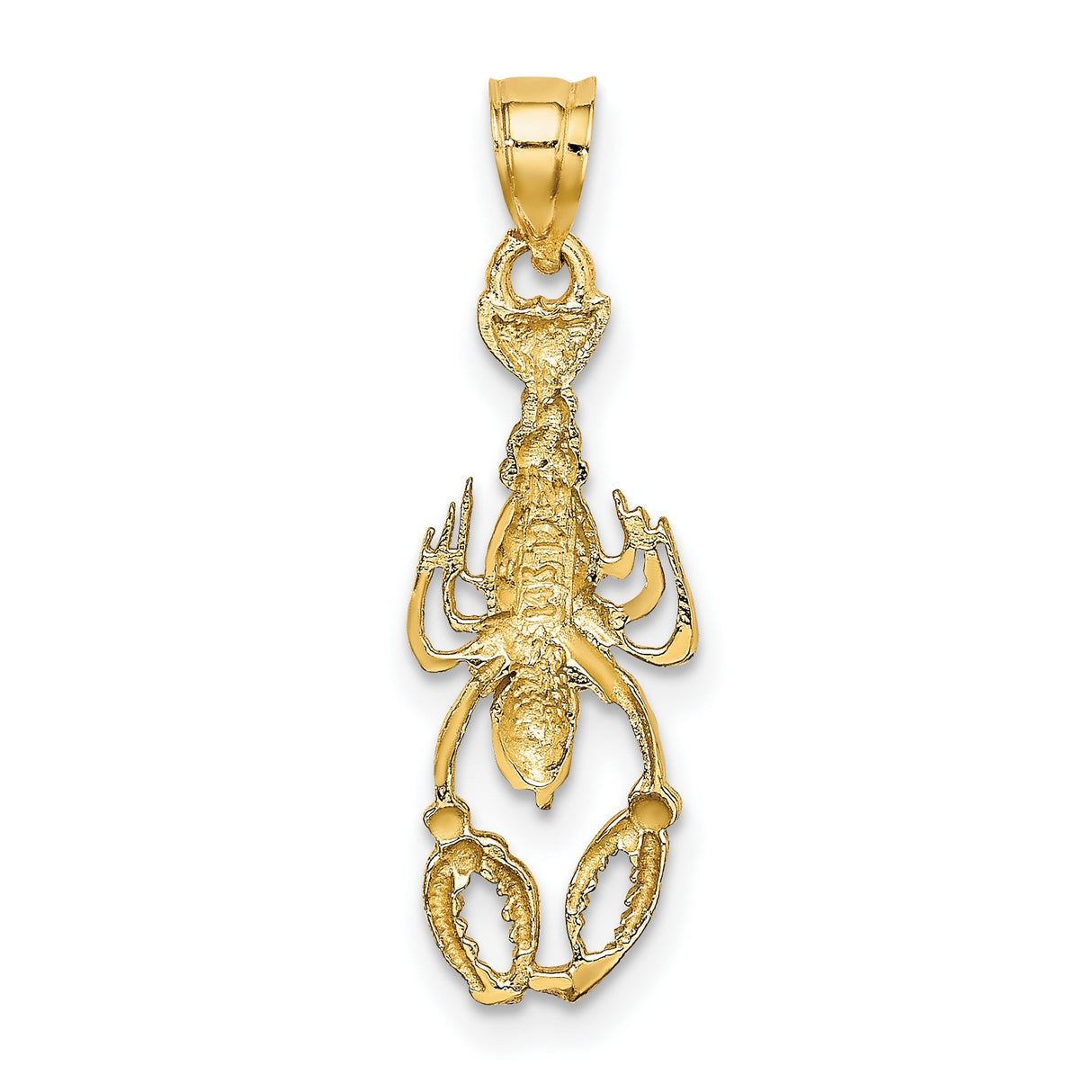 14k Two-Tone Gold Scorpion Pendant with Detailed Claws and Body, Zodiac Symbol for Men or Unisex
