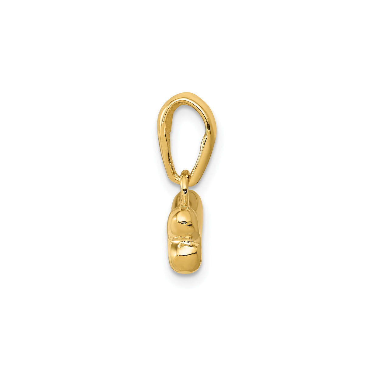 14k Yellow Gold Bone Shaped Pendant, Polished Dog Symbol Charm, Minimalist Pet Jewelry