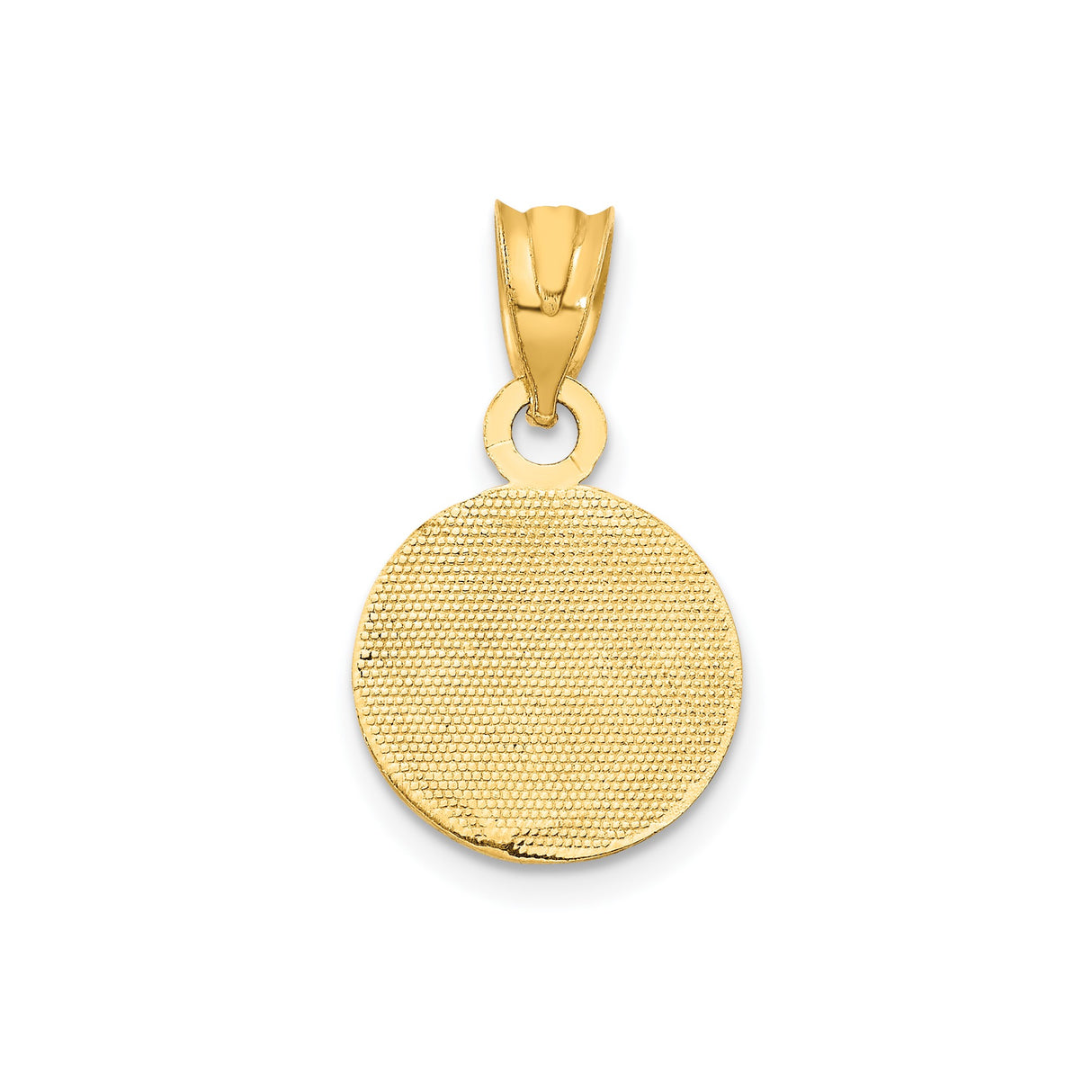 14k Yellow Gold Baseball Pendant with White Enamel Stitching Detail, Unisex Sports Charm