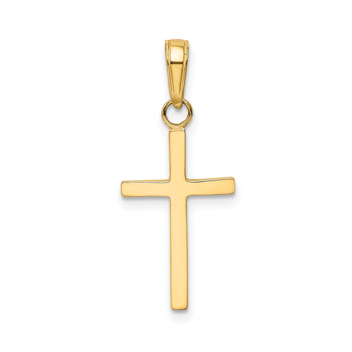 14k Yellow Gold Latin Cross Pendant with Sleek Finish and Classic Design