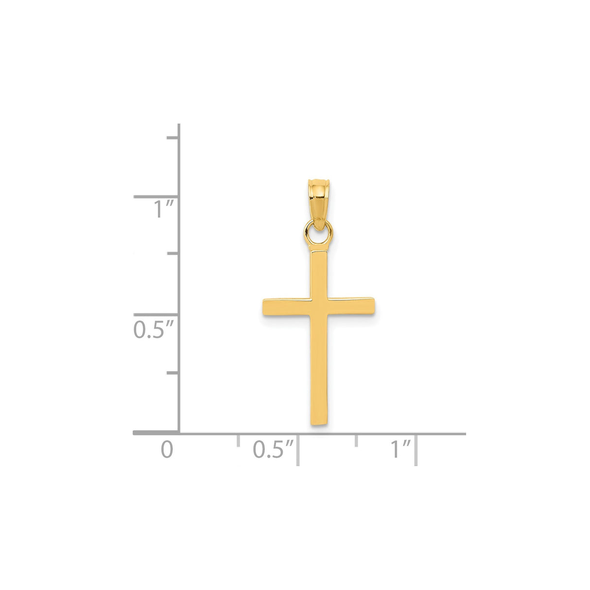 14k Yellow Gold Latin Cross Pendant with Sleek Finish and Classic Design