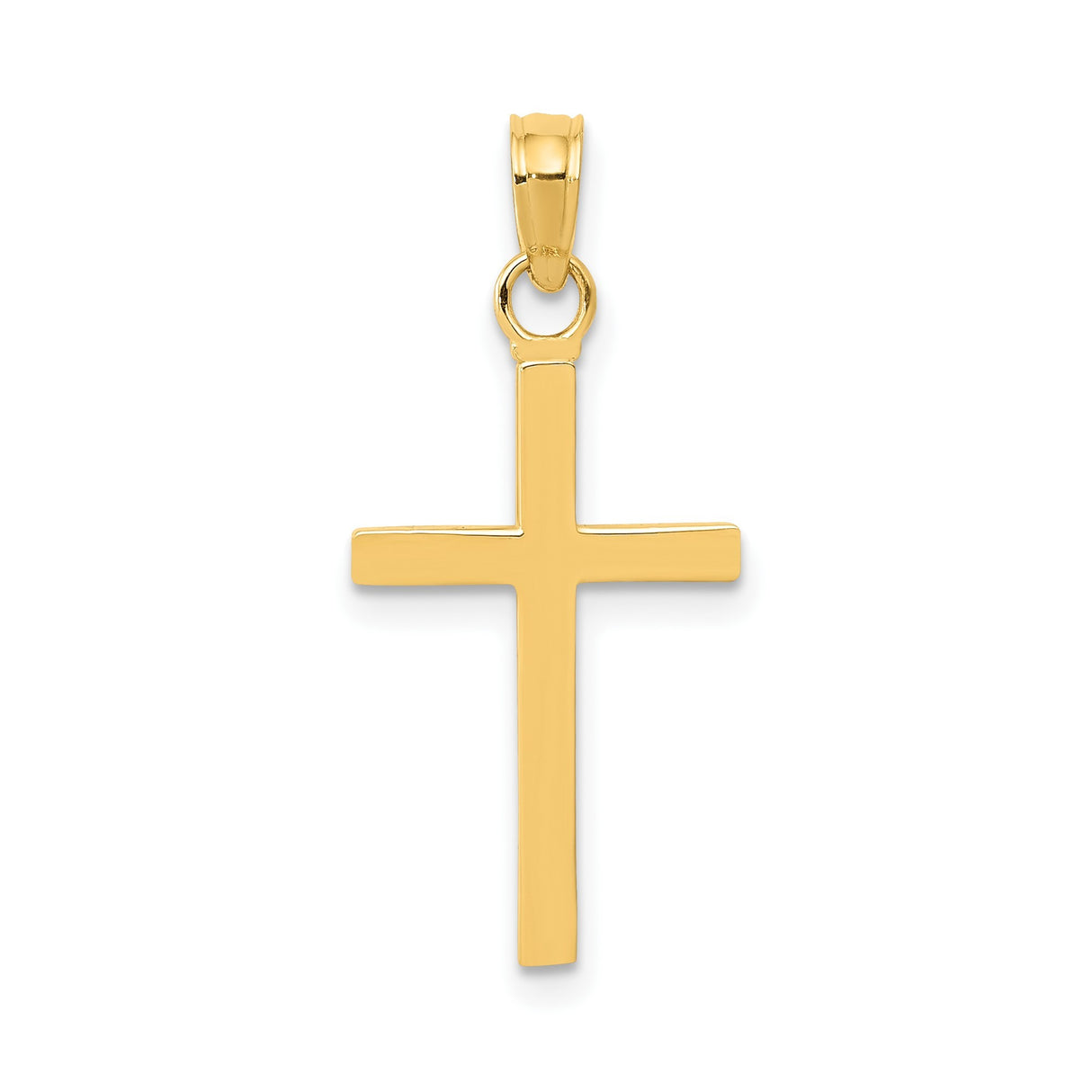 14k Yellow Gold Latin Cross Pendant with Sleek Finish and Classic Design