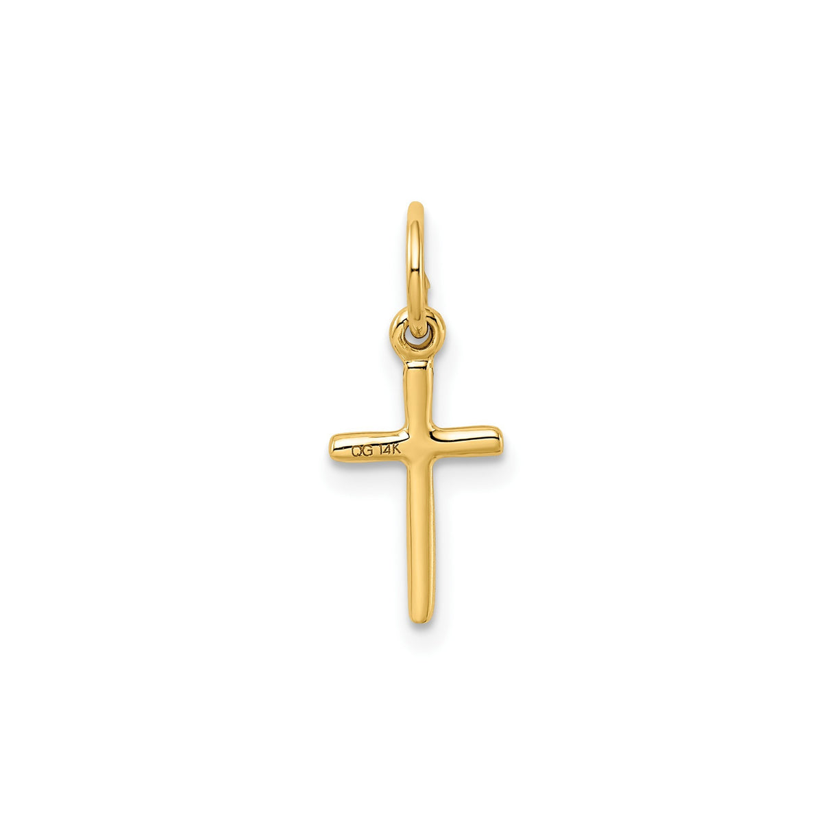 14k Yellow Gold Cross Pendant, Classic Latin Design, Unisex Faith Jewelry