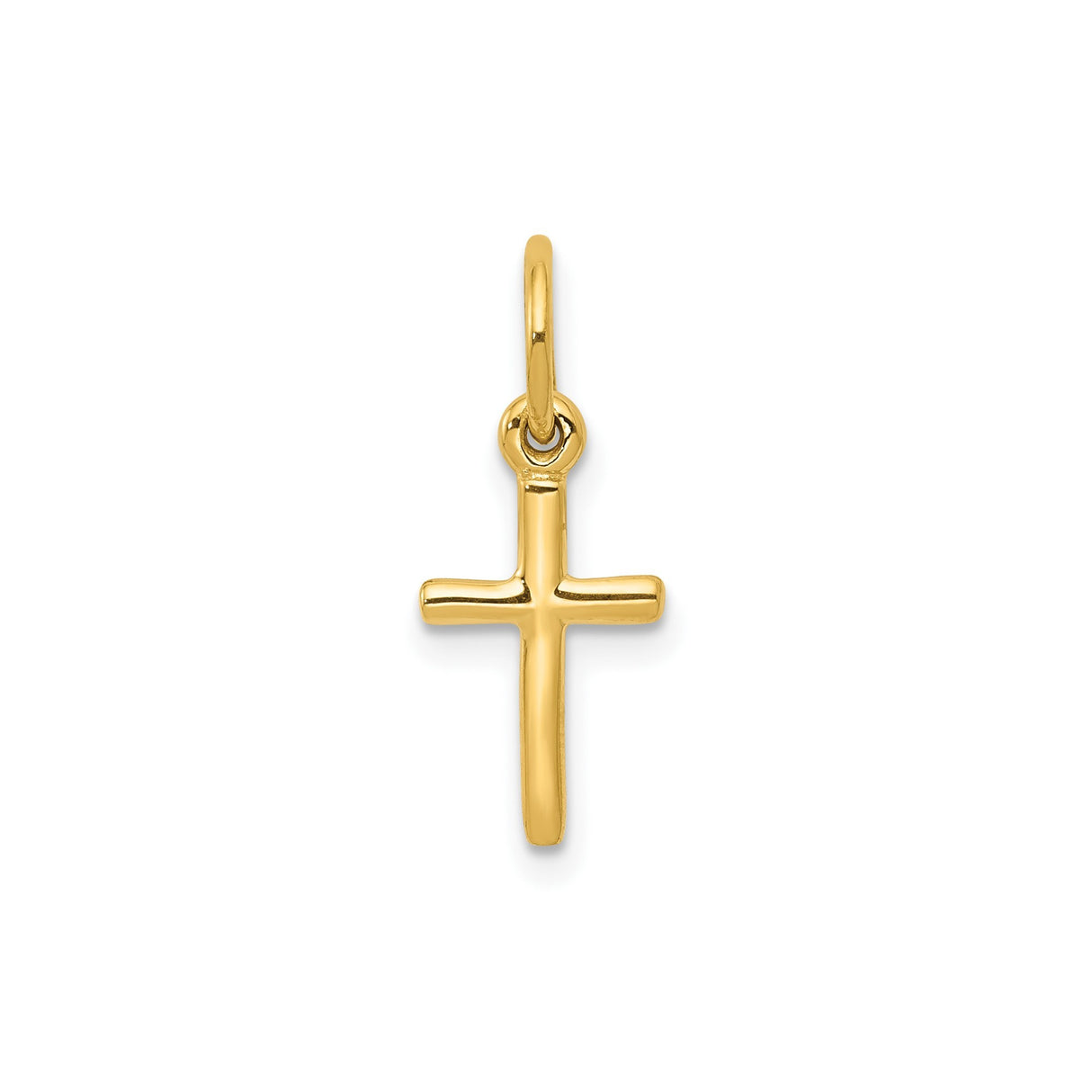 14k Yellow Gold Cross Pendant, Classic Latin Design, Unisex Faith Jewelry