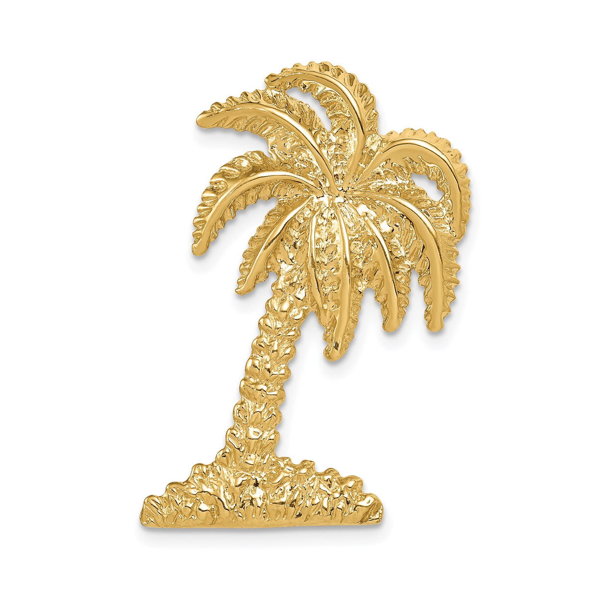 14k Yellow Gold Palm Tree Pendant, Tropical Beach Jewelry for Women or Unisex Wear