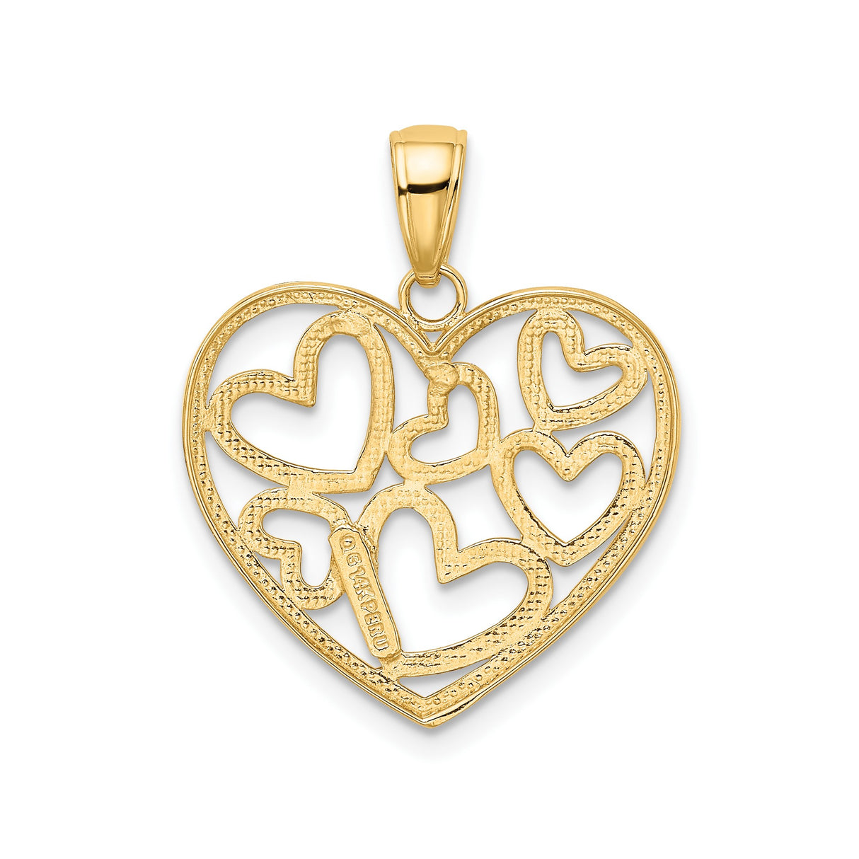 14k Two-Tone Gold Heart Pendant with Openwork Intertwined Design for Women