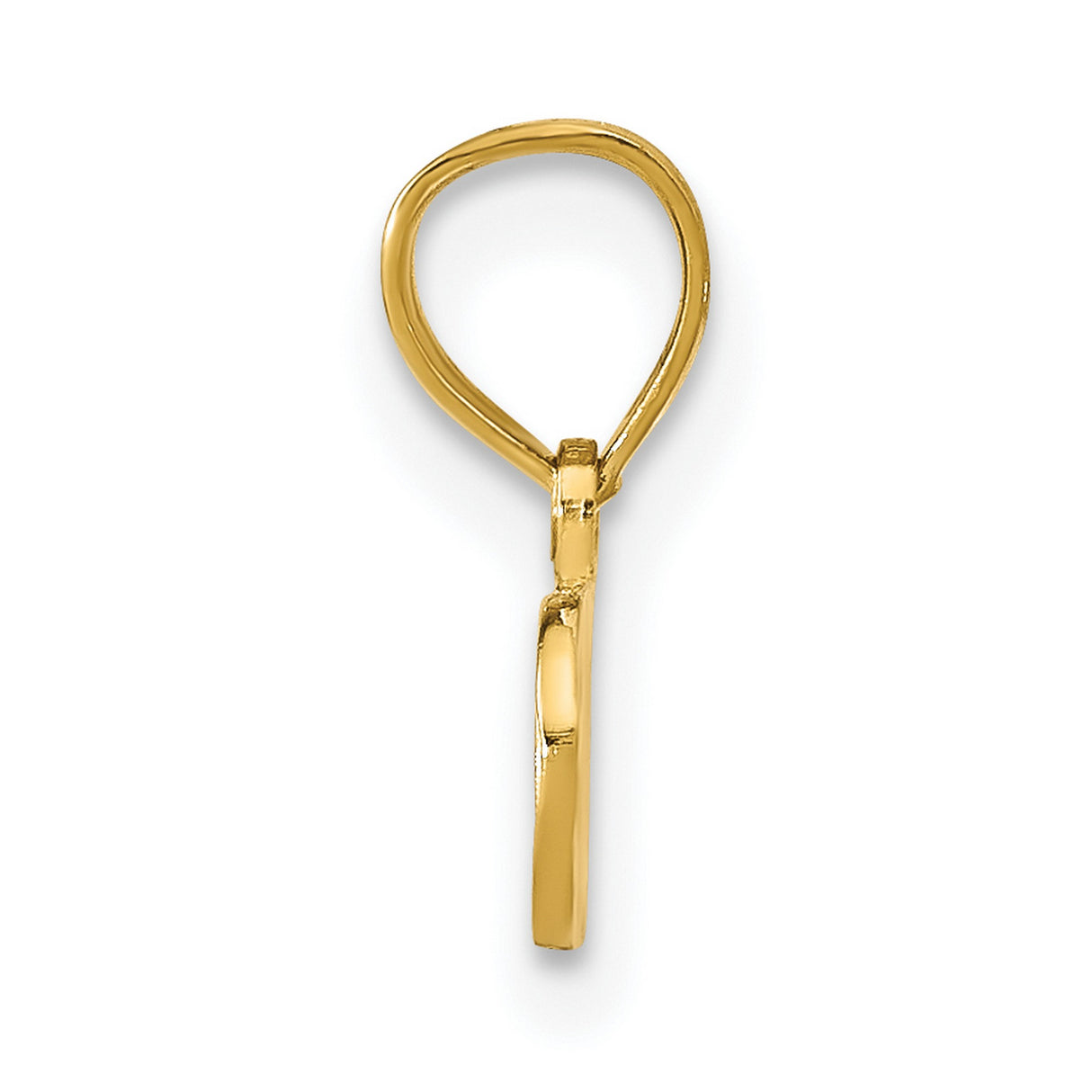 14k Yellow Gold Spoiled Pendant, Bold Script Letter Charm for Women