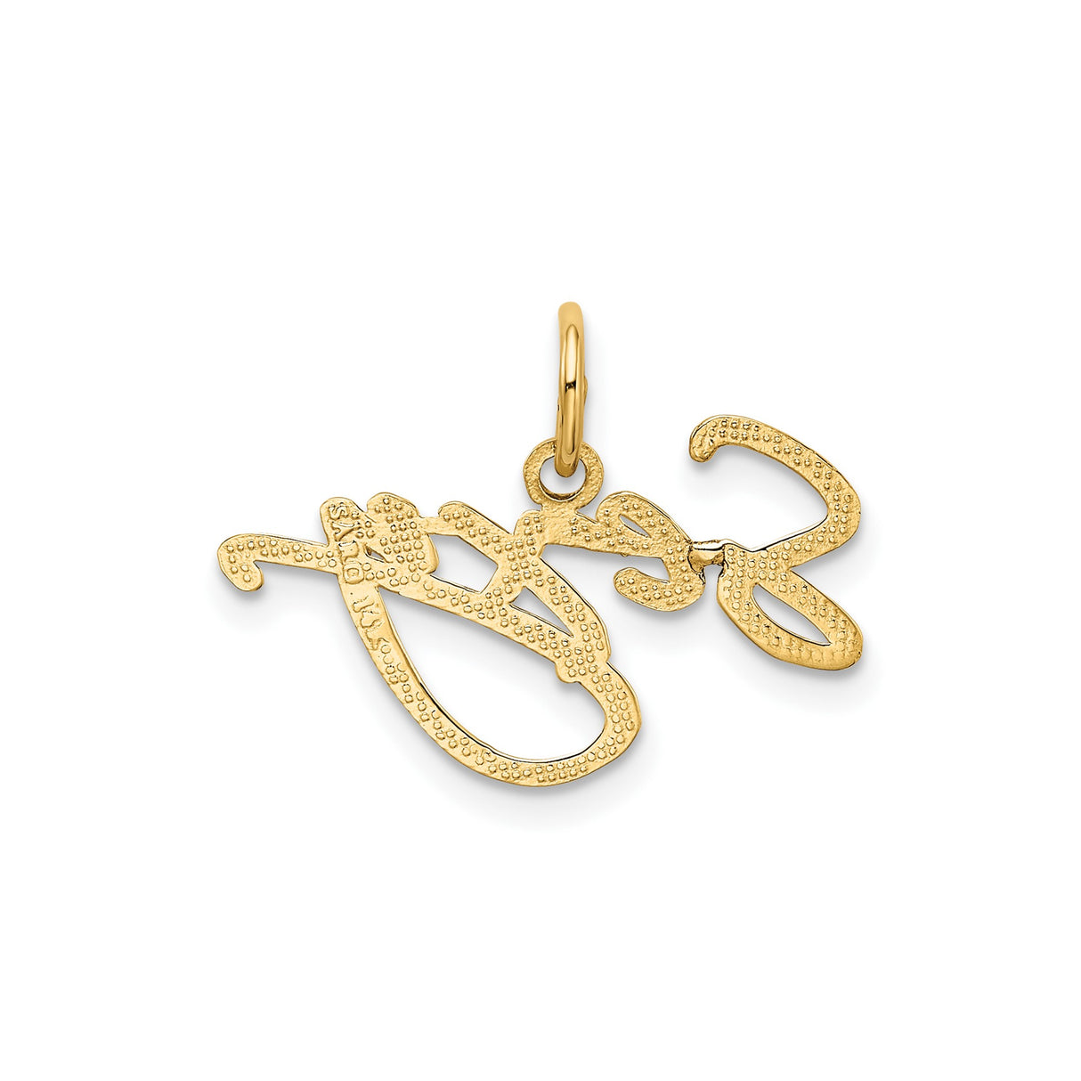 14k Yellow Gold Sexy Script Pendant, Cursive Letter Charm, Modern Statement Jewelry for Women