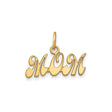 14k Yellow Gold Mom Pendant with Script Lettering, Sentimental Motherhood Charm for Women