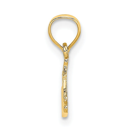 14k Yellow Gold Madre Pendant with Gothic Lettering, Latin-Inspired Charm for Women