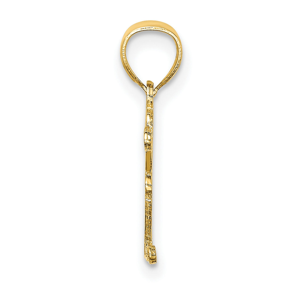 14k Yellow Gold Pendant, Script Mom Design with Heart Detail, Mothers Charm Jewelry