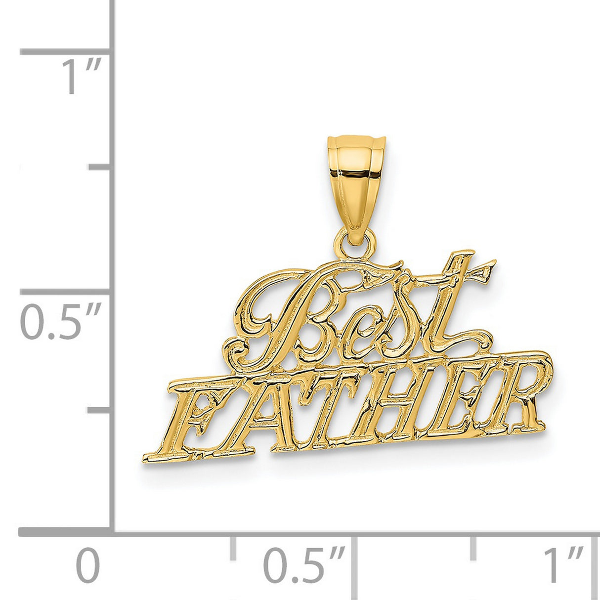 14k Yellow Gold Father Pendant, Sentimental Keepsake Charm for Men
