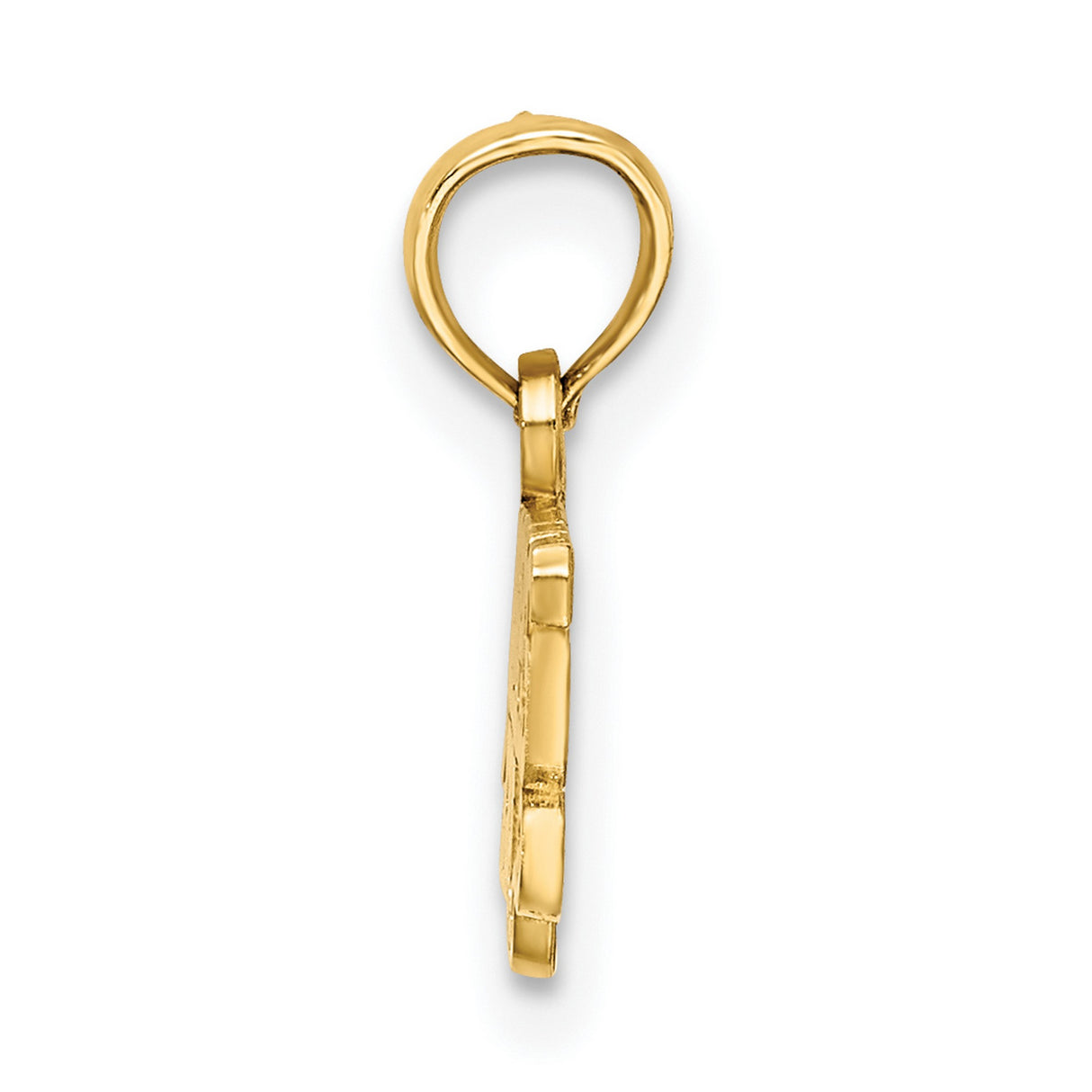 14k Yellow Gold Pendant, Grandpa Girl Charm with Bold Lettering and Flourish Design