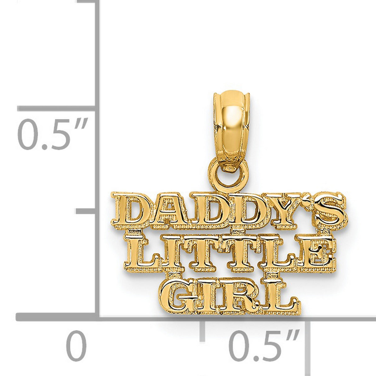 14k Yellow Gold Pendant, Daddys Little Girl Charm, Sentimental Father Daughter Jewelry